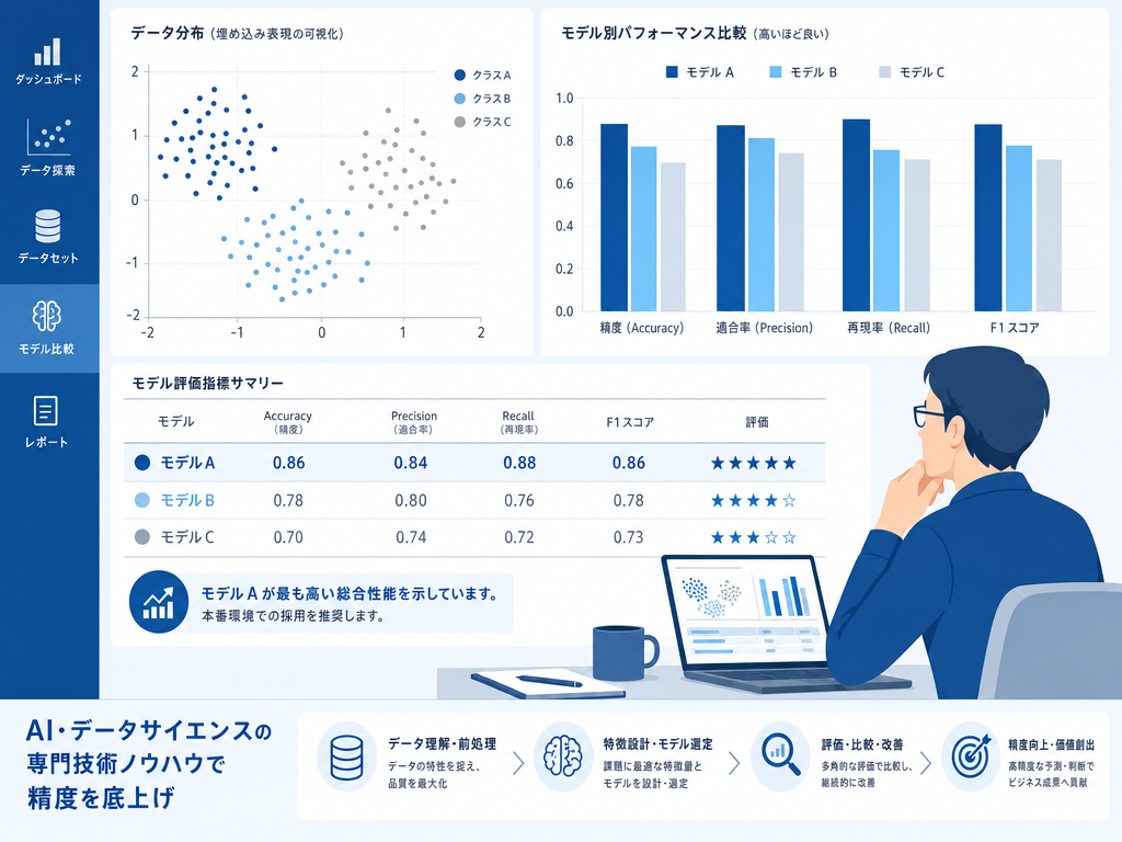 AI・データサイエンスの専門技術ノウハウのイメージ