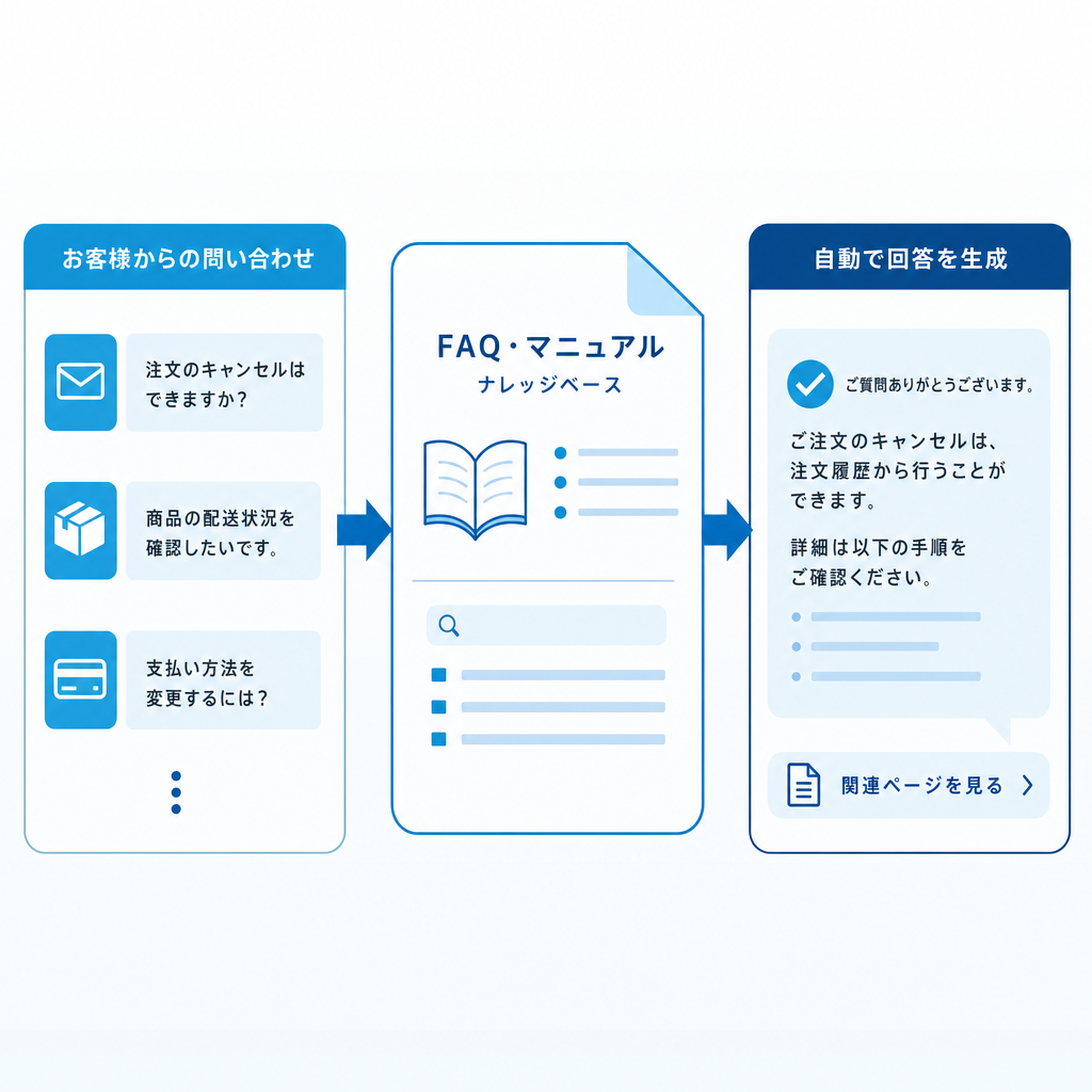 カスタマーサポート自動応答のイメージ