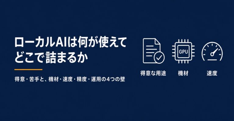 ローカルAIは何が使えて、どこで詰まるか！得意・苦手と4つの壁を整理