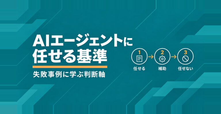 AIエージェントの失敗事例に学ぶ。任せてよい仕事と任せてはいけない仕事の判断軸